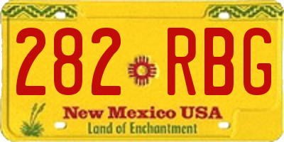 NM license plate 282RBG