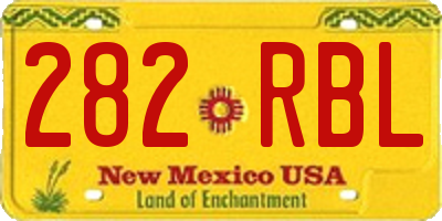 NM license plate 282RBL