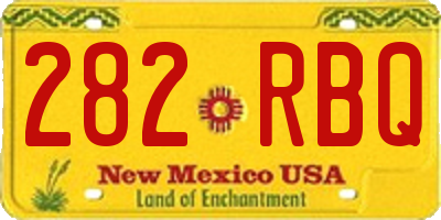 NM license plate 282RBQ