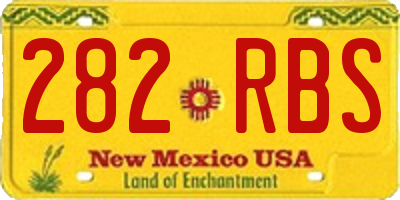 NM license plate 282RBS