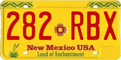 NM license plate 282RBX