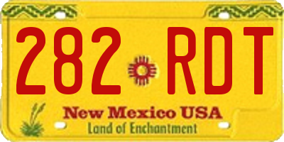 NM license plate 282RDT