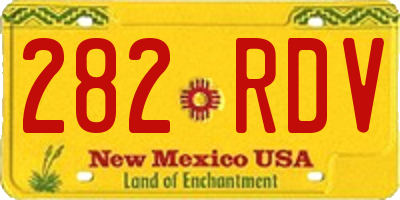 NM license plate 282RDV