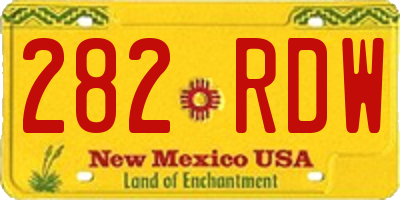 NM license plate 282RDW