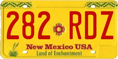 NM license plate 282RDZ