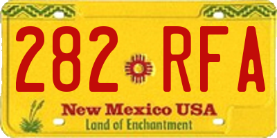 NM license plate 282RFA