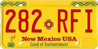 NM license plate 282RFI
