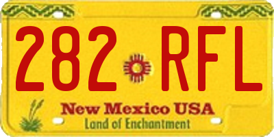 NM license plate 282RFL