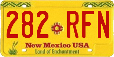 NM license plate 282RFN