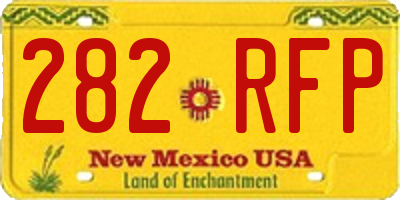 NM license plate 282RFP