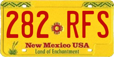 NM license plate 282RFS