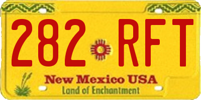 NM license plate 282RFT