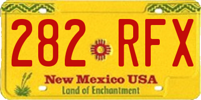NM license plate 282RFX