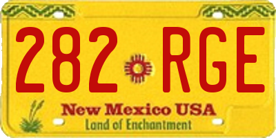NM license plate 282RGE