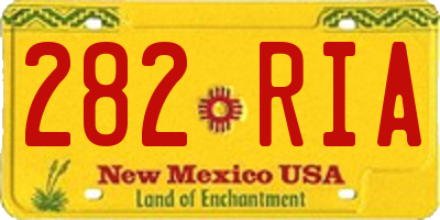 NM license plate 282RIA