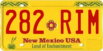 NM license plate 282RIM