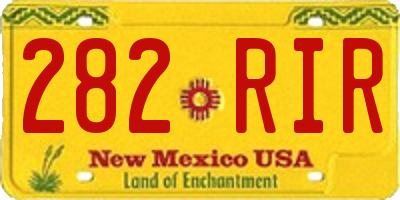 NM license plate 282RIR