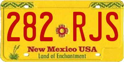 NM license plate 282RJS