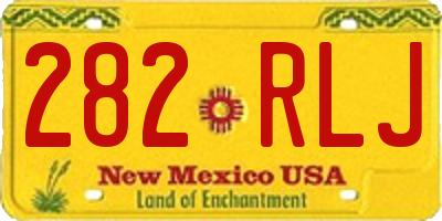 NM license plate 282RLJ