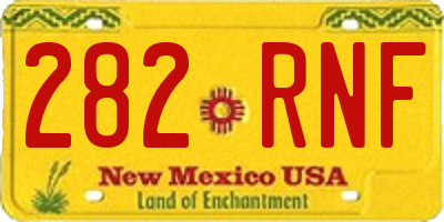 NM license plate 282RNF