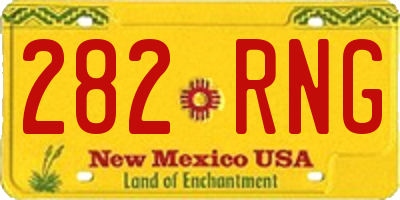 NM license plate 282RNG