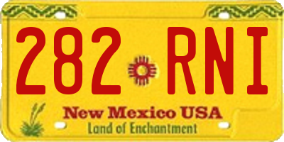 NM license plate 282RNI