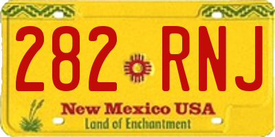 NM license plate 282RNJ
