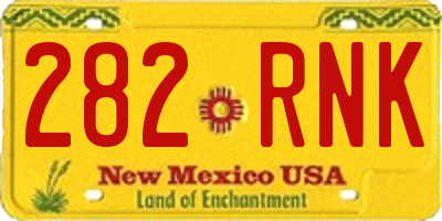 NM license plate 282RNK