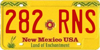 NM license plate 282RNS