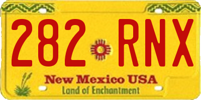 NM license plate 282RNX