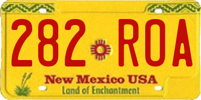 NM license plate 282ROA