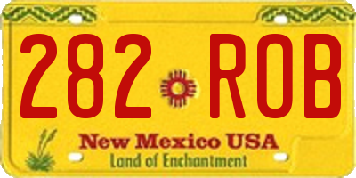 NM license plate 282ROB