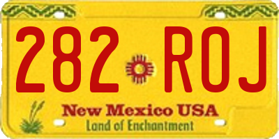 NM license plate 282ROJ
