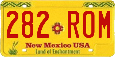 NM license plate 282ROM