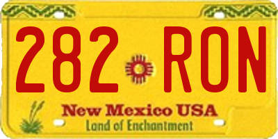 NM license plate 282RON