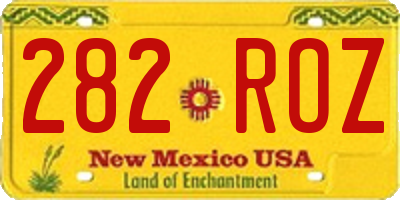 NM license plate 282ROZ