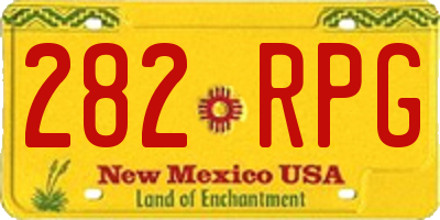 NM license plate 282RPG