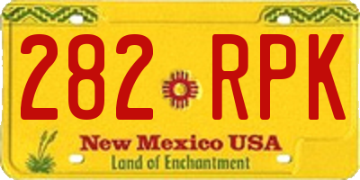 NM license plate 282RPK
