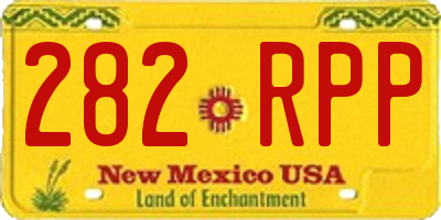 NM license plate 282RPP