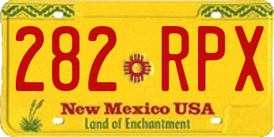 NM license plate 282RPX