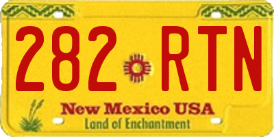 NM license plate 282RTN