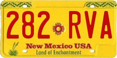 NM license plate 282RVA