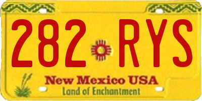 NM license plate 282RYS