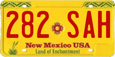 NM license plate 282SAH