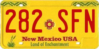 NM license plate 282SFN