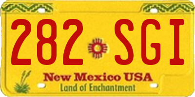 NM license plate 282SGI