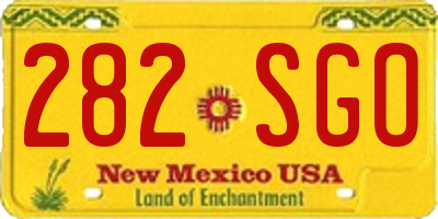 NM license plate 282SGO