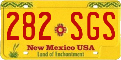 NM license plate 282SGS