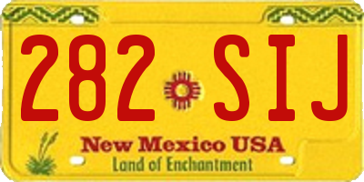 NM license plate 282SIJ