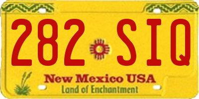 NM license plate 282SIQ